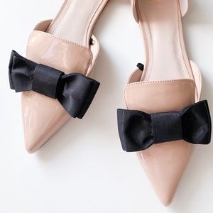 H&M nude flats with black bow